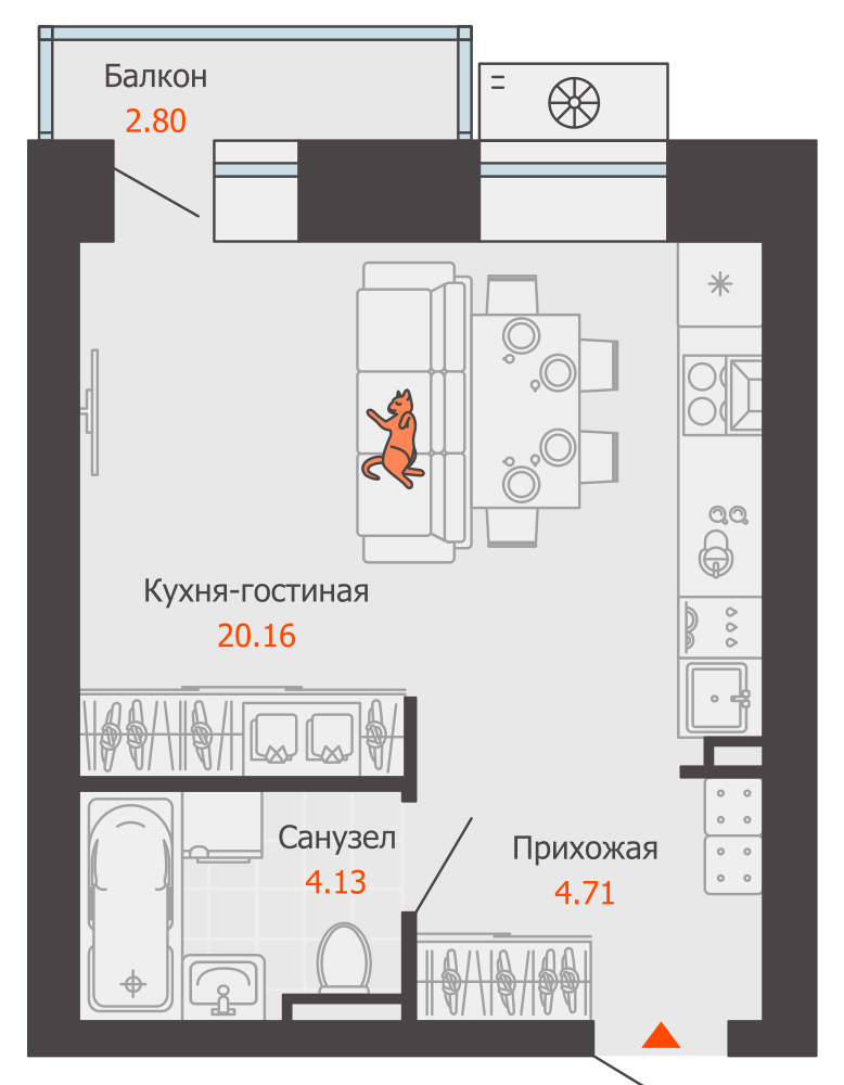 29.84 м², Студия
5 592 016 ₽
3 кв. 2028