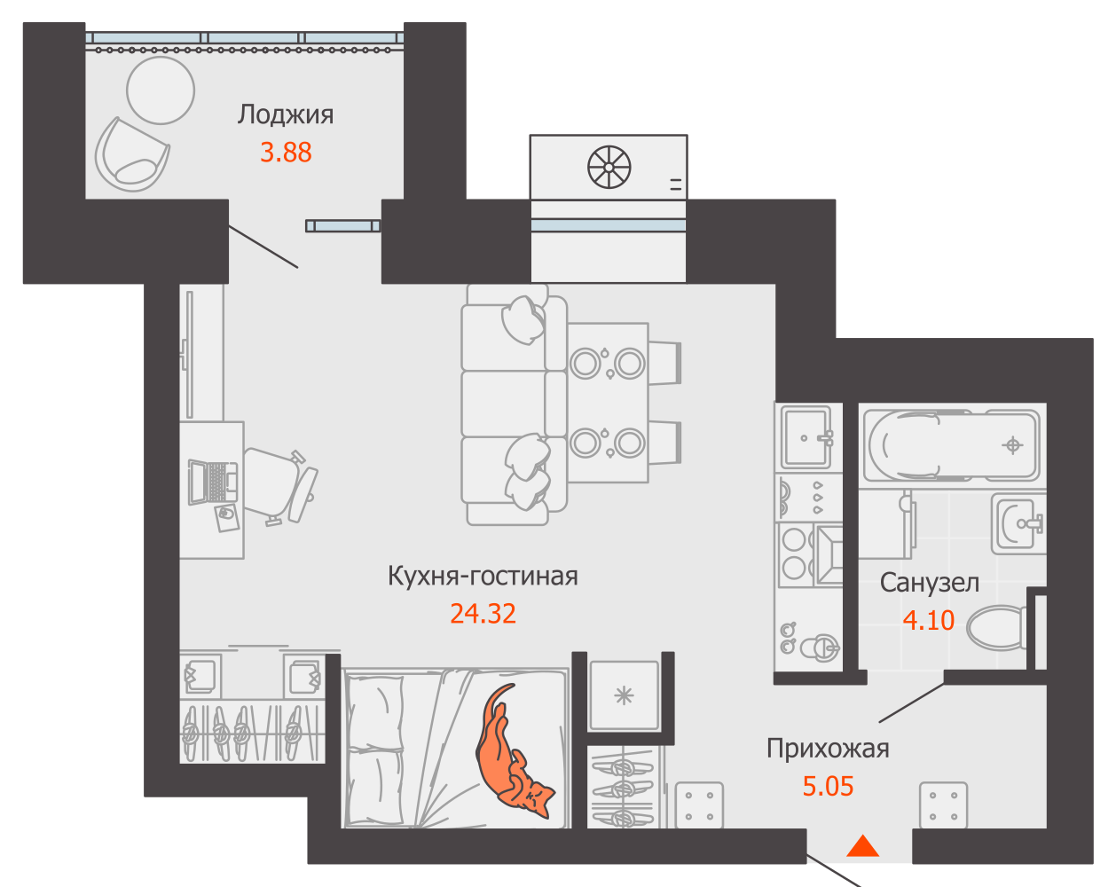 34.43 м², Студия
6 345 449 ₽
3 кв. 2028