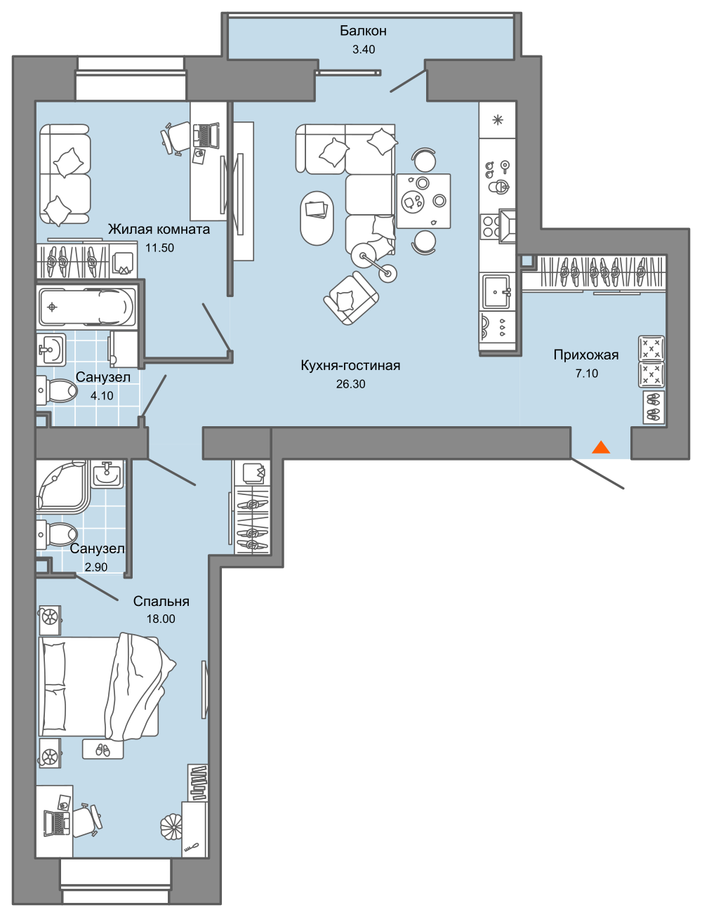 70.9 м², 3-комн. евро
10 204 070 ₽
2 кв. 2026